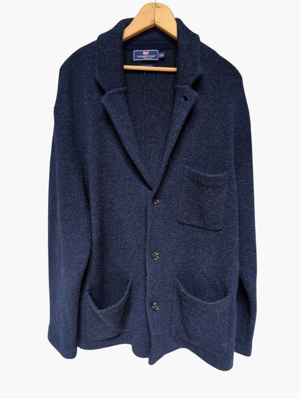 Vineyard Vines Cashmere Cardigan Cozy Blue Collared Sweater Women's EXTRA LARGE